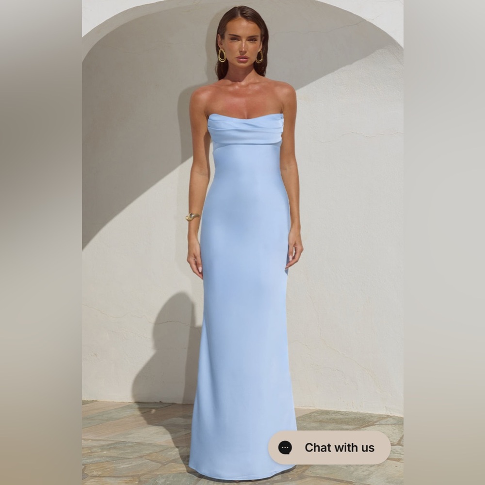 Runaway the Label Madeleine Sky Blue Strapless Maxi Dress-  S NWT